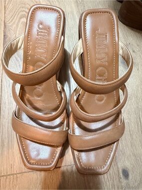 Jimmy Choo Athenian 90 strap slides wedge heel size 7 M